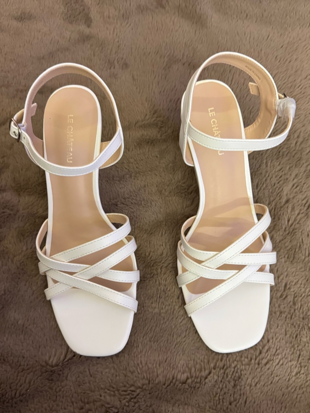 le chateau brand new Off White Strappy Wedge Sandals - Picture 5 of 13